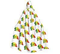 YQxwJL Cape à capuche unisexe avec drapeau du Sénégal pour déguisement de sorcière et corbeau