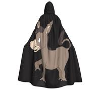 YQxwJL Cape à capuche unisexe avec imprimé âne de dessin animé, cape de carnaval avec capuche pour costume de sorcière, corbeau, cosplay