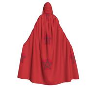 YQxwJL Cape à capuche unisexe avec imprimé drapeau du Maroc - Robe de sorcière vampire et magicien pour Halloween et cosplay