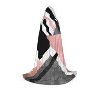 YQxwJL Cape d'Halloween à capuche avec triangle abstrait imprimé rayé pour adolescent - Longue cape unisexe pour fête, bal masqué, jeu de rôle