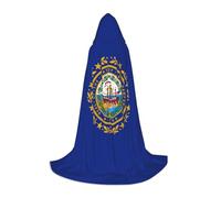 YQxwJL Cape d'Halloween avec capuche imprimée drapeau de l'État du New Hampshire - Longue cape unisexe pour fête, bal masqué, jeu de rôle