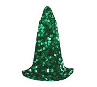 YQxwJL Cape d'Halloween longue unisexe avec capuche pour adolescent - Vert à paillettes - Pour fête, bal masqué, jeu de rôle