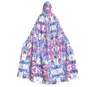 YQxwJL Cape longue à capuche avec imprimé papillon coloré pour Noël, carnaval, fête costumée