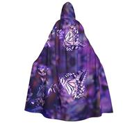 YQxwJL Cape longue à capuche avec imprimé papillon pour cosplay, Noël, carnaval, fête costumée