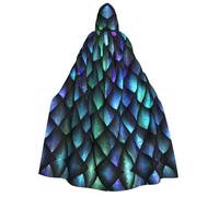 YQxwJL Cape longue à capuche avec motif écailles de dragon magique 3D - Pour cosplay, Noël, carnaval, fête costumée