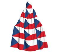 YQxwJL Cape longue à capuche imprimée drapeau de la République tchèque pour Noël, carnaval, fête costumée