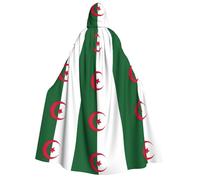 YQxwJL Cape longue à capuche imprimée drapeau de l'Algérie pour cosplay, Noël, carnaval, fête costumée