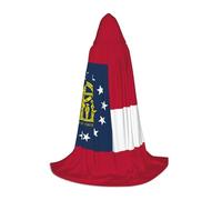 YQxwJL Cape longue à capuche imprimée drapeau de l'État de Géorgie pour adolescent, costume de carnaval pour jeune fête, cosplay