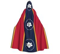 YQxwJL Cape longue à capuche imprimée drapeau de l'État du Mississippi pour cosplay, Noël, carnaval, fête costumée