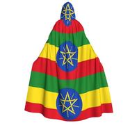 YQxwJL Cape longue à capuche imprimée drapeau de l'Éthiopie pour cosplay, Noël, carnaval, fête costumée