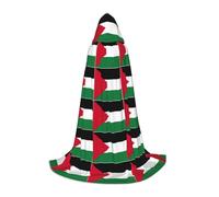 YQxwJL Cape longue à capuche imprimée drapeau de Palestine pour adolescent, costume de carnaval pour fête de jeunes, cosplay, déguisement