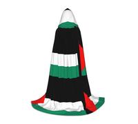 YQxwJL Cape longue à capuche imprimée drapeau de Palestine pour adolescent, costume de carnaval pour fête de jeunes, cosplay, déguisement
