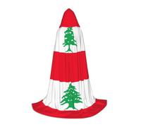 YQxwJL Cape longue à capuche imprimée drapeau du Liban pour adolescent, costume de carnaval pour fête de jeunes, cosplay, déguisement