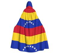 YQxwJL Cape longue à capuche imprimée drapeau du Venezuela pour cosplay, Noël, carnaval, fête costumée