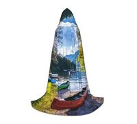YQxwJL Cape longue à capuche imprimée lac avec bateaux, canoës, parc, pour adolescent, robe de carnaval, déguisement pour fête de jeunes, cosplay