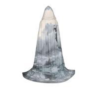 YQxwJL Cape longue à capuche imprimée phare en tempête pour adolescent, robe de carnaval, déguisement pour fête de jeunes, cosplay