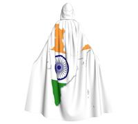 YQxwJL Cape médiévale à capuche avec motif carte de l'Inde - Cadeau pour homme et femme