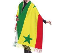YQxwJL Châle pashmina imprimé drapeau du Sénégal pour femme Châles et écharpes en cachemire épaule haut pull châle écharpe