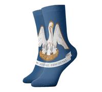 YQxwJL Chaussettes de sport longues sans couture avec imprimé drapeau de l'État de la Louisiane - Unisexe - Respirantes et confortables