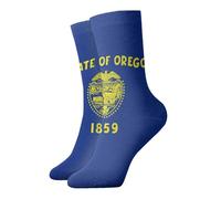 YQxwJL Chaussettes de sport longues sans couture avec imprimé drapeau de l'État de l'Oregon, unisexe, respirantes et confortables