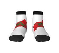 YQxwJL Chaussettes de sport pour homme et femme avec imprimé carte du drapeau du Maroc, 3 noir., taille unique