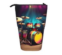 YQxwJL Cool Drums Set Télescopique Trousse, Pop-Up Pencil, Jolie Trousse à Crayons pour Adultes, Noir -, Taille unique, Impression à la mode, Noir, One size, Imprimé tendance