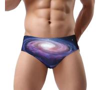 YQxwJL Culotte pour homme avec impression d'énergie cosmique en spirale spatiale - Sous-vêtements respirants - Style moderne - Cadeau idéal, Noir , 3XL