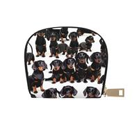 YQxwJL Dachshund Weiner - Porte-cartes de crédit pour femme avec imprimé chien, blanc, One Size
