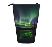 YQxwJL Dark Northern Lights Print Télescopique Crayon Pouch Sac Pop Up Crayon Case Stand Up Pen Holder Mignon Stylo Sac pour Adultes