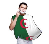 YQxwJL Drapeau Bangladesh Imprimé Barbe Bib Tablier De Rasage, Barbe Cheveux Coupe Cape Cadeau Pour Papa, Drapeau de l'Algérie, taille unique