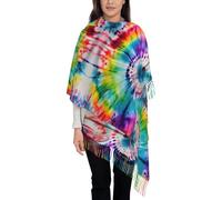 YQxwJL Écharpe hippie à motif pompon pour homme et femme - Écharpe d'hiver douce - Léger - Noir - Taille unique - Noir - Taille unique, Noir, taille unique