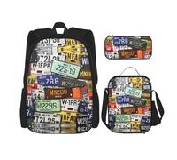 YQxwJL Ensemble de sac à dos 3 en 1, sac à dos de voyage décontracté imprimé biche magique, avec étui à crayons, sac à déjeuner, Plaque d'immatriculation, One size