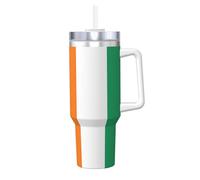 YQxwJL Gobelet imprimé drapeau de la Côte d'Ivoire avec poignée couvercle paille, tasse à café chaud/froid pour homme et femme, cadeau d'anniversaire