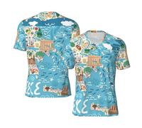 YQxwJL Grèce Carte Imprimée Grande et Grande Maillots de Football pour Homme, Taille Inclusive Maillot de Football Homme pour Jeux et Cadeaux, Noir , 4XL