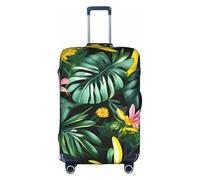 YQxwJL Housse de protection élastique pour bagage de voyage avec feuilles tropicales et fleurs, pour valise de 45,7 à 81,3 cm, blanc, Grand