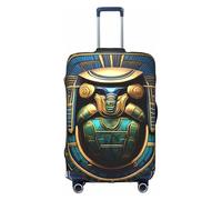 YQxwJL Housse de protection élastique pour bagage de voyage imprimé scarabée égyptien, pour valise de 45,7 à 81,3 cm, blanc, Moyen