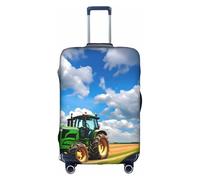 YQxwJL Housse de protection élastique pour bagages de 45,7 à 81,3 cm, motif tracteur sous ciel bleu et nuages blancs, blanc, Petit