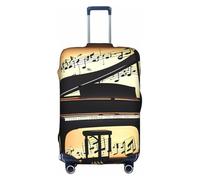 YQxwJL Housse de protection élastique pour valise de 45,7 à 81,3 cm avec imprimé notes de musique, piano violon et notes de musique, blanc, Petit