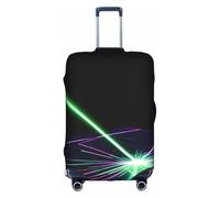 YQxwJL Housse de protection élastique pour valise de voyage avec impression de lumières laser, pour valise de 45,7 à 81,3 cm, blanc, Moyen