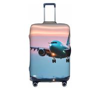 YQxwJL Housse de protection élastique pour valise de voyage Motif avion dans les lumières du soir 45,7 à 81,3 cm, blanc, Moyen