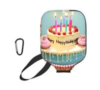 YQxwJL Housse de protection en néoprène avec fermeture éclair et mousqueton Motif gros gâteau d'anniversaire