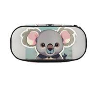 YQxwJL Jolie trousse à crayons de grande capacité avec imprimé koala, couleur noire, trousse à crayons pour bureau, université