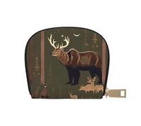 YQxwJL Lodge Bear - Porte-cartes de crédit avec imprimé cerf - Petit portefeuille pour cartes de crédit pour femme - Organisateur de cartes de crédit pour homme, blanc, One Size