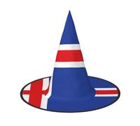YQxwJL Lot de 2 chapeaux de sorcière d'Halloween avec drapeau de l'Islande - Décoration de sorcière - Cosplay - Accessoires de fête pour femme