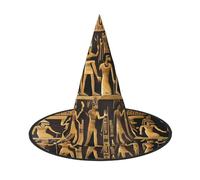 YQxwJL Lot de 2 chapeaux de sorcière égyptiens avec imprimé hiéroglyphes pour Halloween