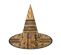 YQxwJL Lot de 2 chapeaux de sorcière égyptiens avec imprimé hiéroglyphes pour Halloween, accessoire de fête pour femme