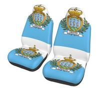 YQxwJL Lot de 2 housses de siège de voiture imprimées drapeau de Saint-Marin pour banquette avant et arrière, facile à installer