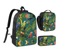 YQxwJL Lot de 3 sacs à dos avec boîte à déjeuner et trousse à crayons pour voyage, travail, camping - Unisexe