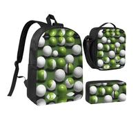 YQxwJL Lot de 3 sacs à dos avec boîte à déjeuner et trousse à crayons pour voyage, travail, camping, unisexe