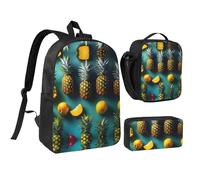 YQxwJL Lot de 3 sacs à dos avec boîte à déjeuner et trousse à crayons pour voyage, travail, camping - Unisexe